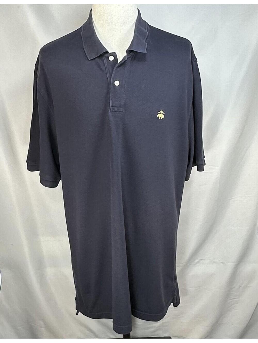 Brooks Brothers 1/4 Button 346 Polo Shirt Blue Mens 2XL